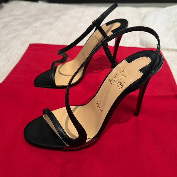 AUTHENTIC Black Rosalie 100mm, Christian Louboutin, Size 37  (Not For Bundle) - Picture 3 of 12